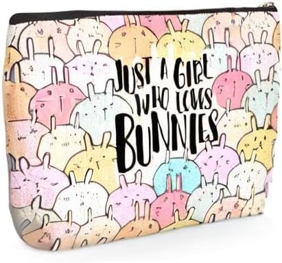 Cute Bunnies Makeup Bag Bunny Gifts Cosmetic Travel Bag Bunny Accessories Decor Stuff for Animal Bunnies Lovers Women Breeder Coworker Girls Best Friend Funny Skincare Bags for Christmas Birthday