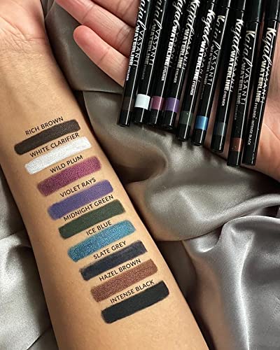 VASANTI Kajal Waterline Eyeliner Pencil - Long-lasting, Waterproof, Smudge-proof, Safe for Sensitive Eyes, Waterline Eye Liner - Opthalmologist Approved and Tested (Slate Grey)