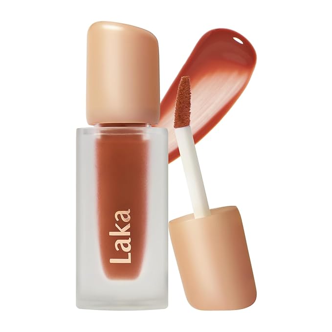 Laka Fruity Glam Tint, Glowing Lip Stain with Wide Color Spectrum, Hydrating & Lightweight Texture, Long-Lasting Bold Stain, Non-Sticky, Vegan, K-Beauty (#117 Zetta, 4.5g/0.15oz)