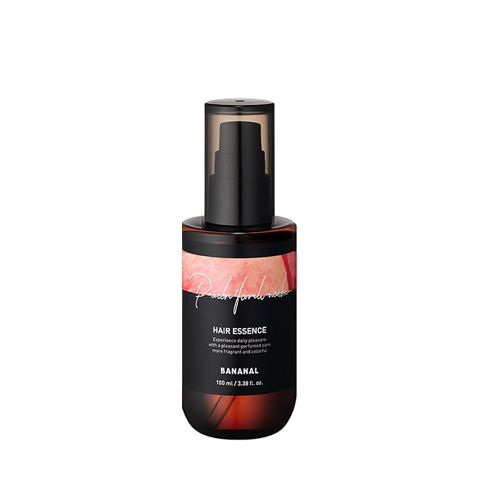 Perfumed Hair Oil & Serum 2-in-1 – Korean Essence Oil for Frizzy, Dry, Damaged Hair & Glass Hair Shine – Argan Oil & Amino Acids – Sulfate & Paraben-Free – Peach Floral Musk, 100ml / 3.38 fl oz