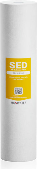 Max Water 5 Micron 20 x 4.5 Sediment Filter 20 inch Whole House BB Water by MaxWater