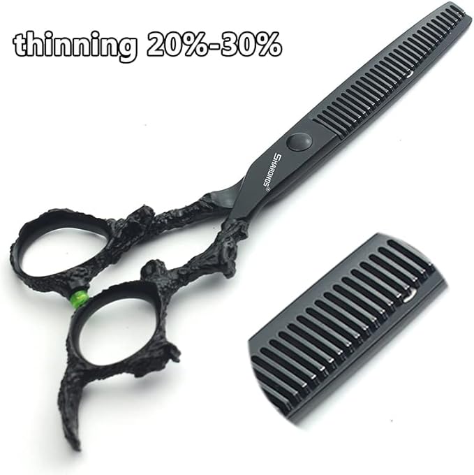 6 inch hair stylist barber scissors black plate dragon 440C hairdressing cutting scissors+thinning scissors (6 inch 3PC)