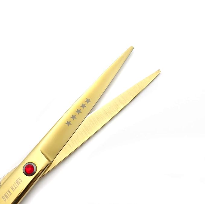 7.0 Inches Professional hair cutting thinning scissors set with razor (Gold)