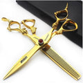 5.5/6 /7 Inch Purple Dragon Knight Professional Japanese Hair Scissors Barber Scissors Set (7 inch 2pc-D)