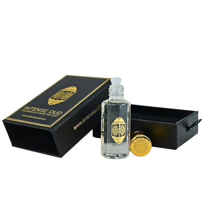 INTENSE OUD Twinking Sun Arabian Perfume Oil for Men & Women, Long Lasting Alcohol-Free Concentrated Fragrance, 12ml (0.40 oz) in Black Gift Box, Amber & Vanilla Notes