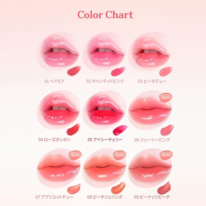 MQNY(MACQUEEN NEWYORK Dewy Water Glow Lip Tint 3.5g 9colors (#02 Candied Pink, Light Pink)