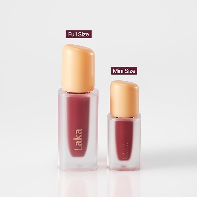 Laka Fruity Glam Lip Tint Mini, Glowing Lip Stain with Wide Color Spectrum, Hydrating & Lightweight Texture, Long-Lasting Bold Stain, Non-Sticky, Vegan, K-Beauty (#123 Unsweet berry)