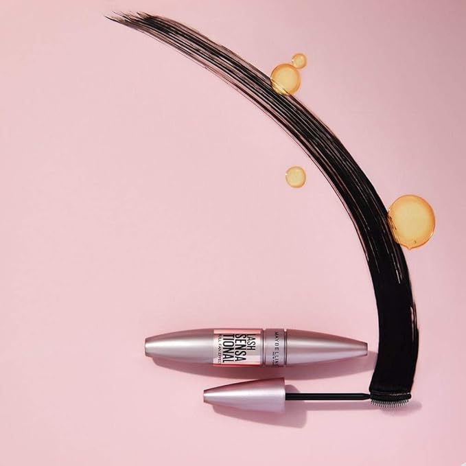 Maybelline Lash Sensational Mascara, Lengthening and Volumizing | Very Black | Washable | Full Fan Effect | Pack of 2