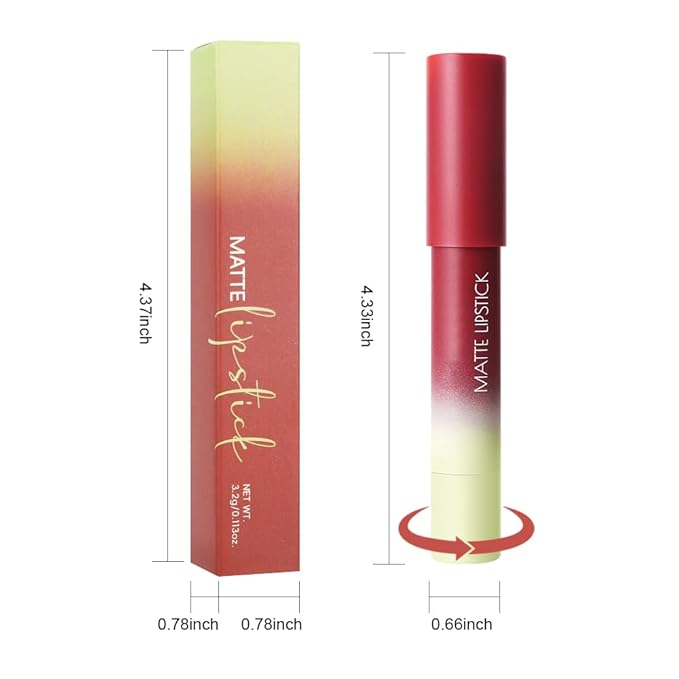 Matte Lip Lipstick Crayon Lip Liner Thick Pencil, High-Pigment Outline lips, Non-sticky Matte Velvet Texture, Waterproof & Smudge-Proof Longwear Pigmented, Fit for all tones 04#