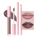 AMY'S DIARY 2pcs Matte Dark Red Lip Liner & Lipstick&Shiny Clear Lip Oil Makeup Set, Liquid Lipstick 24H and Lip Liner Set Matt Liquid Lips Make Up Waterproof Long Lasting (12#, 2 Pcs Set)