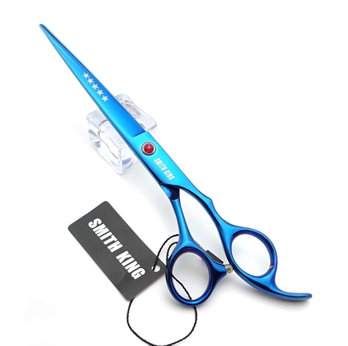 7.0 Inches Professional hair cutting thinning scissors set with razor (Blue)