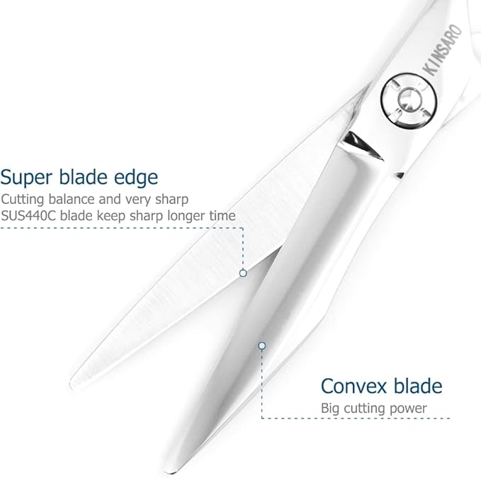 5.5 Inch Hair Cutting Scissors Barber Hair Shears Professional Haircut Scissors Hair Cut 440c Hairdresser Barber Shears KINSARO for Hairdresser Barbershop or Home Use