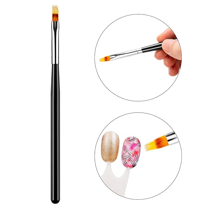 WOKOTO 3 Pcs Nail Ombre Brushes For Nail Art Brushes Set With 8 Addtional Nail Sponges Set Ombre Nail Brushes For Acrylic Application Gradient Gel Ombre Brushes Nails Nail Acrylic Brushes Set