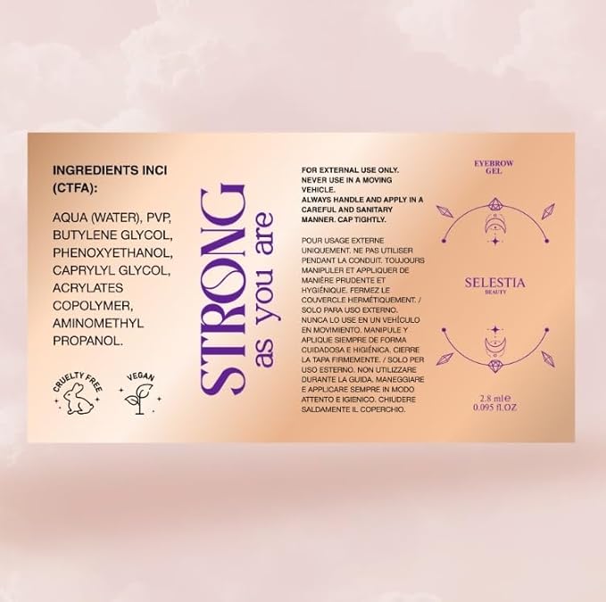 Clear Eyebrow Gel – Long-Lasting Formula for Strong Hold & Natural Finish, Clump & Flake Free – Taming & Defining Brow Lamination Gel, 0.095 fl.oz. – Strong As You Are