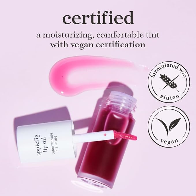 NOONI Korean Lip Oil - Applefig | Long-Lasting, Moisturizing, Plumping, Revitalizing for Dry Lips, Waterproof, No Peel Off, Hydrating, Stocking Stuffers, Cute Stuff, 0.12 FL Oz