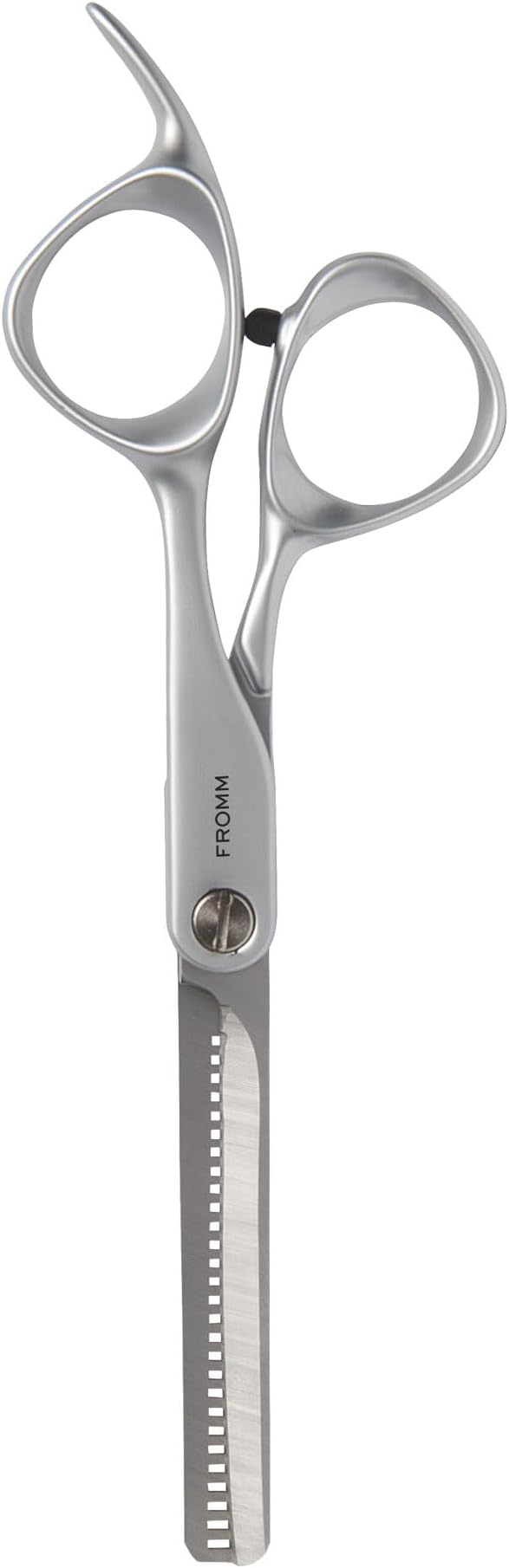 Fromm Transform 5.75" 28 Tooth Thinning Shears for Haircutting Wet and Dry Hair, Polished Silver Japanese Steel Scissors with Beveled Blades and Microserrated Thinning Teeth