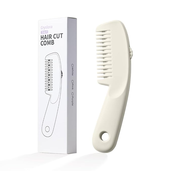 Hair Razor Comb, Hair Thining Trimmer, Homeuse Cutting and Styling Comb (White)