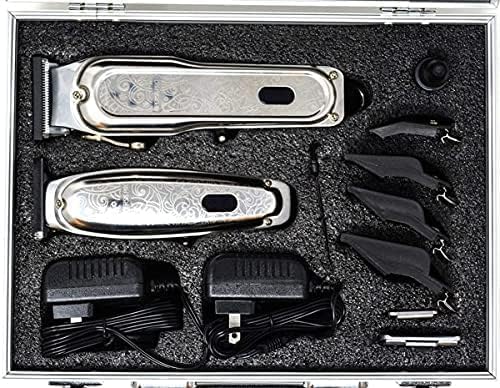 PRO Cordless Hair Clipper + Hair Trimmer for Mens and Barbers +Shaver with Sharp Blades, Cord/Cordless Electric Razor for Mens Silver