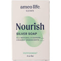 Ameo Life Peppermint Silver Soap with 30 ppm Silver - Naturally Cleanses the Skin, 4 oz Colloidal Silver Soap Bar for Women and Men