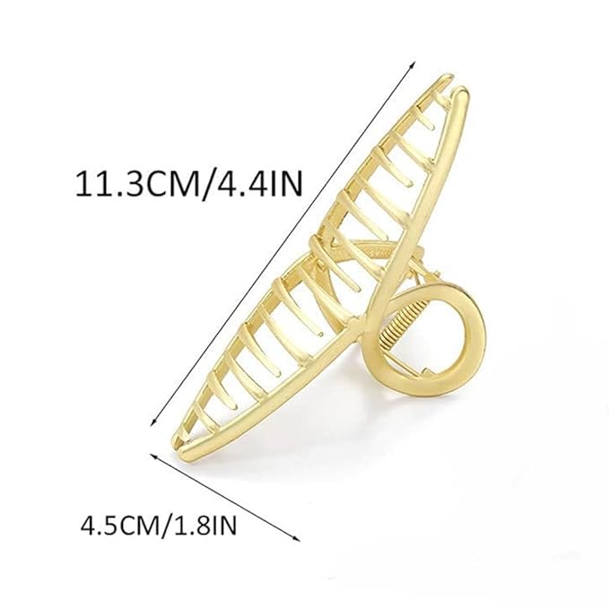 2 Pack Large Metal Hair Claw Clips with Pearls 4.3 Inch - Gold Hair Accessories for Women's Thick Hair Styling, Strong Hold, and Fashion