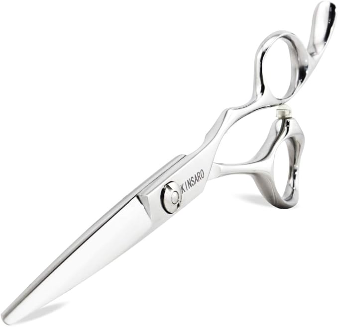 5.5" Barber Hair scissors Professional Hair Cutting Shears 440C Hair Cutting Scissors Shears Haircut Scissors Silvery Convex Blades KINSARO for Hairdresser Barber or Home Use