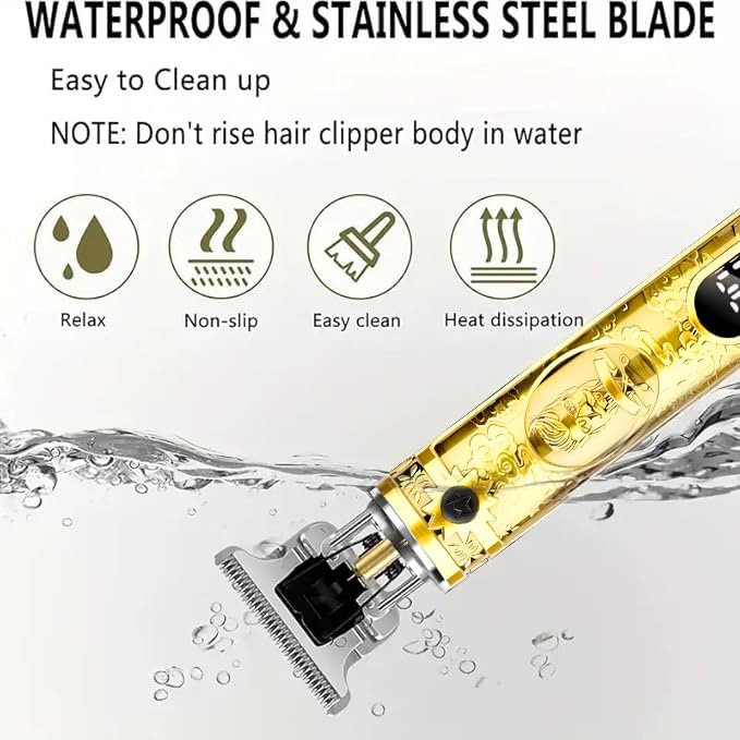 Beard Trimmer for Men, Professional Hair Clipper with LCD Display, Rechargeable Electric Razor, Barber-Grade Zero Gapped T-Blade Hair Trimmer, Ideal Gift for Men