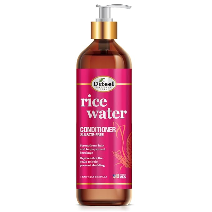 Difeel Rice Water Conditioner 33.8 oz. - Strengthening, Sulfate Free Natural Hair Conditioner
