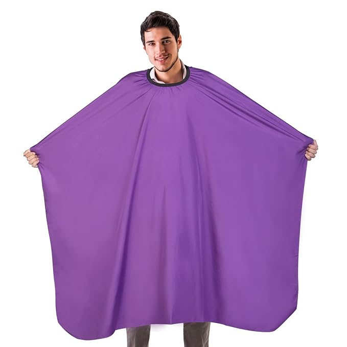Barber Cape-Professional Salon Hair Cutting Cape,56x63 inches Large Hairdresser Cape for Haircut,Coloring,Makeup,Styling and More,(Purple)