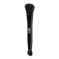 Saie The Double Brush - Dual Ended Makeup Brush For Powder and Cream Formulas - 2 Ultra-Soft Makeup Brushes in 1 for Precise + All-Over Application - Conceal, Highlight, and Sculpt - Vegan (1 Count)