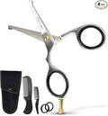Ontaki 4.2" Japanese Steel Rounded-Tip Beard & Mustache Scissors - Silver - Precision 420C Steel Round-Tip Beard Shears - Safe Blunt Edges for Nose Hair Trimmer for Men - Versatile Eyebrow Scissors