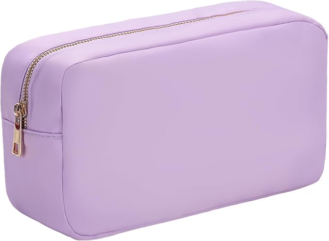 Travel Essentials Makeup Bag for Women Water-resistant Toiletry Organizer Nylon Cosmetic Pouch Preppy Stuff