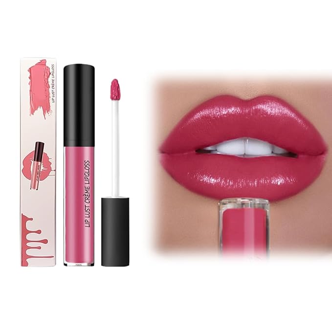 12 Color Cream Lip Gloss, 2024 Upgraded Waterproof Long-Lasting Moisturizing Lip Gloss, Non-Stick to Cup Natural Jelly Lipstick for Women Home Travel (#06, 1pack)