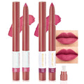 BINGBRUSH Matte Lip Crayon Set – Longwear, Waterproof, Velvet Finish, Built-in Sharpener, Smooth Lip Liner & Gloss (03#+22#, 2 Count (Pack of 1))
