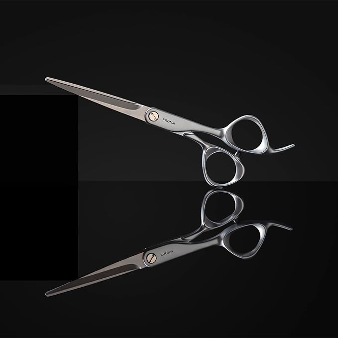 Fromm Transform 6.25" Extra Smooth Hair Cutting Shears for Wet and Dry Hair, Polished Silver Japanese Steel Scissors with Beveled Blade