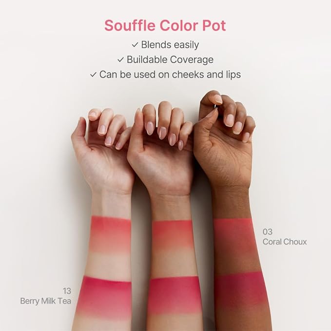 dasique Souffle Color Pot #07 Burnt Sienna – Makeup Blush, Buildable Silky-Smooth Texture, Build-In Mini Brush, Multi-Use For Cheek and Lip