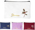 Custom Name Makeup Bag Personalized Name Birth Flower Small Cosmetic Bag Birthday Gifts For Women Mother Bridesmaid Size 7.9×5.5INCH