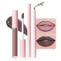 AMY'S DIARY 2pcs Matte Dark Red Lip Liner & Lipstick Makeup Set, Liquid Lipstick 24H and Lip Liner Set Matt Liquid Lips Make Up Waterproof Long Lasting (05#, 2 Pcs Set)