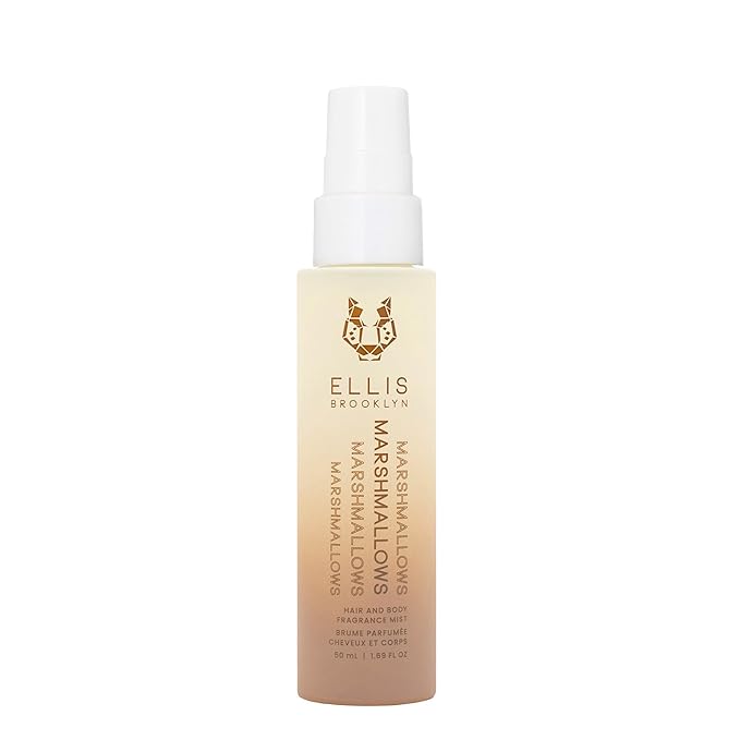 Ellis Brooklyn MARSHMALLOWS Hair And Body Fragrance Mist - Gourmand Perfume Mist with Marshmallow, Caramel Accord, & Milky Musks, Vegan Perfume Made In The USA, 50ml 1.7 Fl Oz