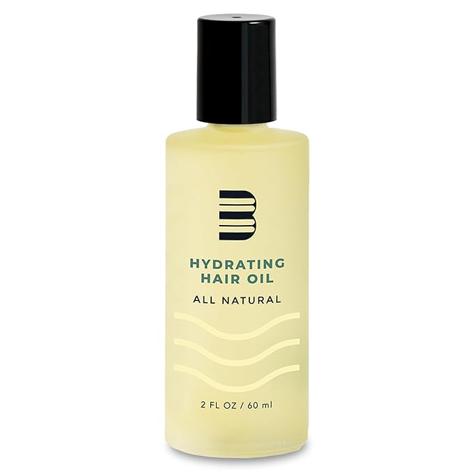 BLUMAAN Hydrating Hair Oil - Designed for Dry, Frizzy, Straight, or Curly Hair - 100% Natural Men's Hair Strengthening Oil - 60 ml / 2.0 oz