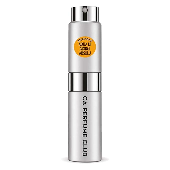 CA Perfume Impression of Aqua Di Giorgi Absolu for Men Woody Aromatic Scent Long Lasting Cologne for Men Eau De Parfum Travel Size Refillable Atomizer Spray 0.27 Fl Oz 8ml