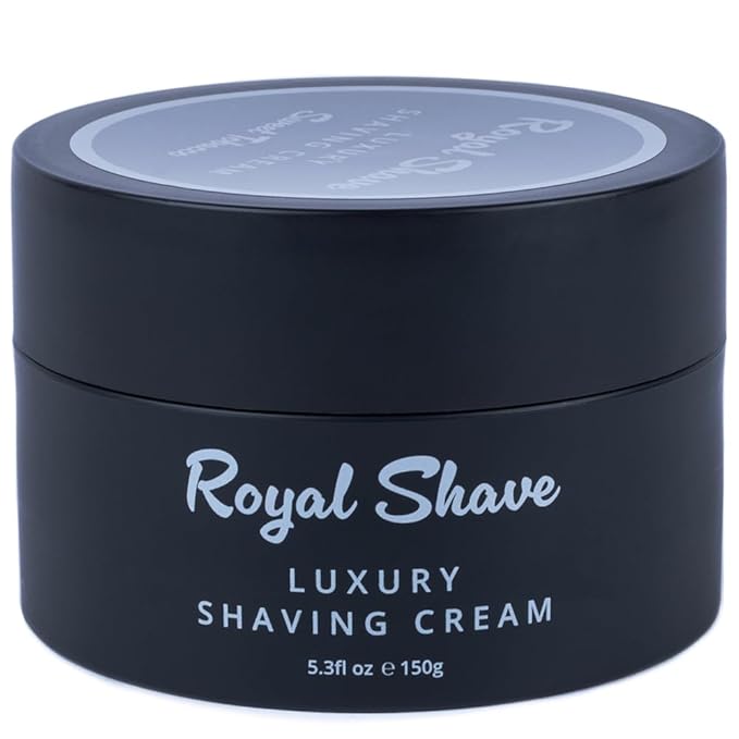 Luxury Shaving Cream for Men by Royal Shave, Rich, Soothing, Moisturizing, Hydrating & Nourishing Cream for Smooth, Close Shave (Made in UK) Sandalwood