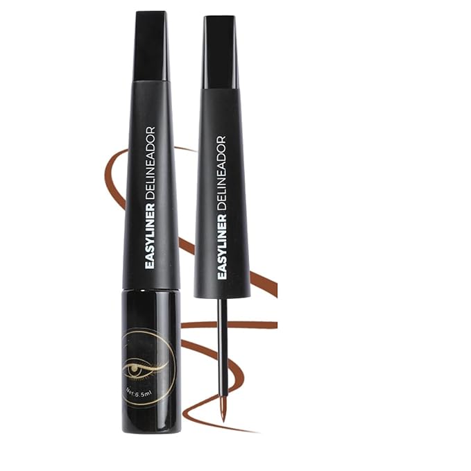 MAEPEOR Ultra-Fine Liquid Eyeliner Light Brown High-Pigmented Matte Eyeliner Pen Stay All Day Makeup with Fine Brush Tip (M03 Light Brown)