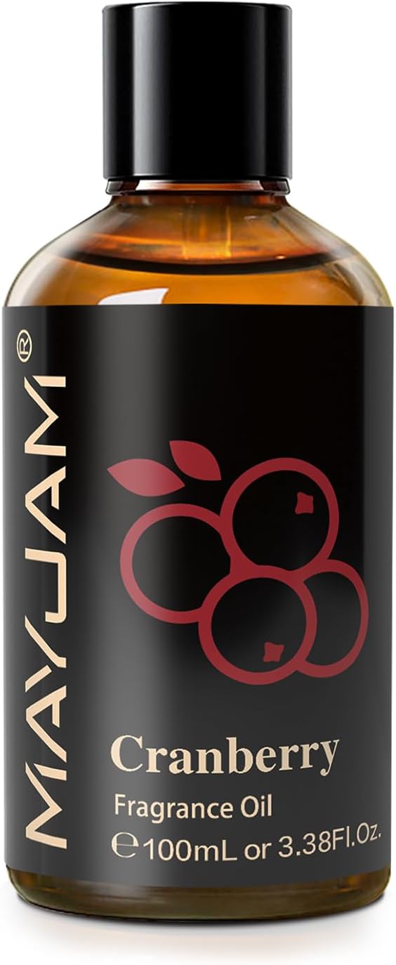 MAYJAM 100ML/3.38FL.OZ Cranberry Fragrance Oils with Glass Dropper, Essential Oils for Diffusers for Home, Long Lasting Scented Oils for Diffusers Soap Candle Making