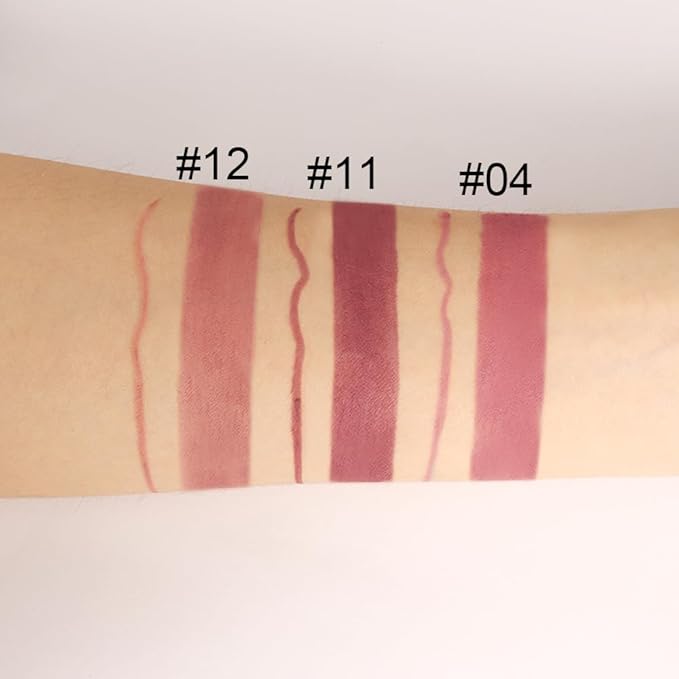 BINGBRUSH 3Pcs Double Ended Nude Brown Matte Lip Liner and Lipstick Makeup Set, Antique Rose Lipliner 24 Hours Original Waterproof Long Lasting Gift Set (3Pcs Set01-Matte:04#11#12#)