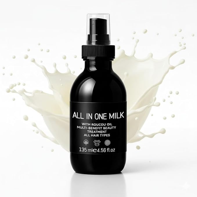Hair Milk Spray, Nourishes Hair Detangler Conditioner, Repairs Dry, Damage & Split Brittle Strands, All in One Leave-In Mist for All Hair Types, Cruelty Free Refreshing Formula, 4.56 Fl Oz