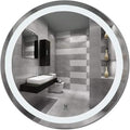 Bathroom Mirrors Round Waterproof Illuminated LED Wall Makeup Mirrors by Unknown