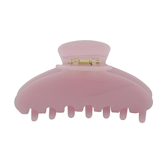 Premium Durable Acetate Hair Claw - Cute Clips for Thick or Thin Hair | Large Pink Claw Clip | 4 Inch (Pink)