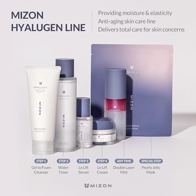 MIZON Hyalugen Water Toner for Deep Hydration and Better Skin Texture with Marine Collagen and Hyaluronic Acid Total Care Korean Skincare(4.39 oz)