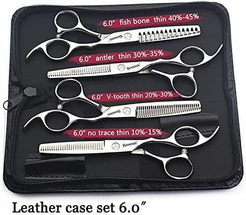Barber hair scissors, Axemoore professional haircut Cutting Scissors/Shears set- 6", made of Japanese stainless steel, especially (6in-4pc-A)