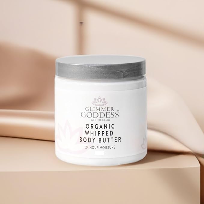 GLIMMER GODDESS Organic Body Butter - 8oz (Evening Snow)